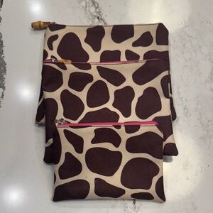 Brown and Cream Cosmetic Bag Set